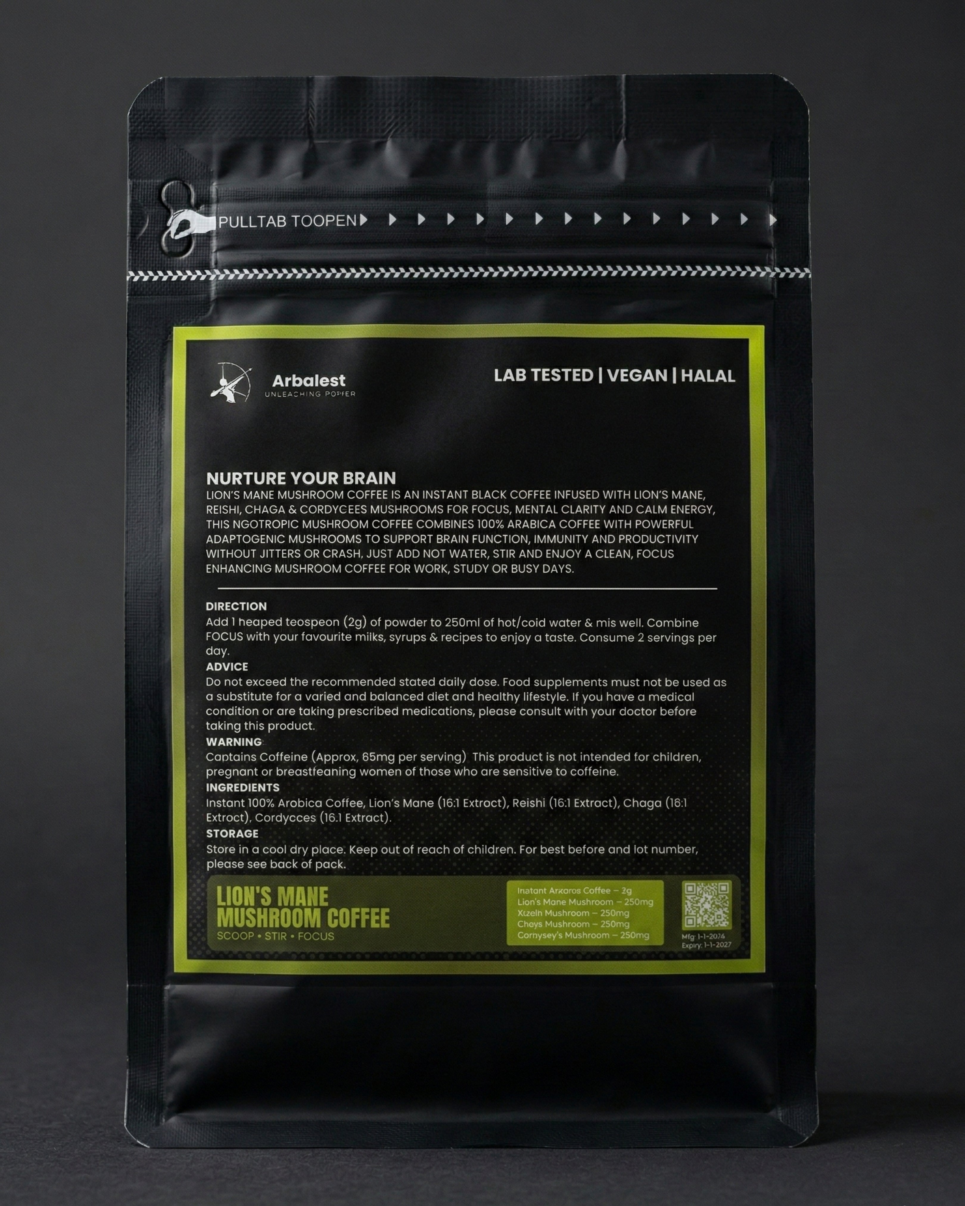 Arbalest Lion’s Mane Mushroom Coffee