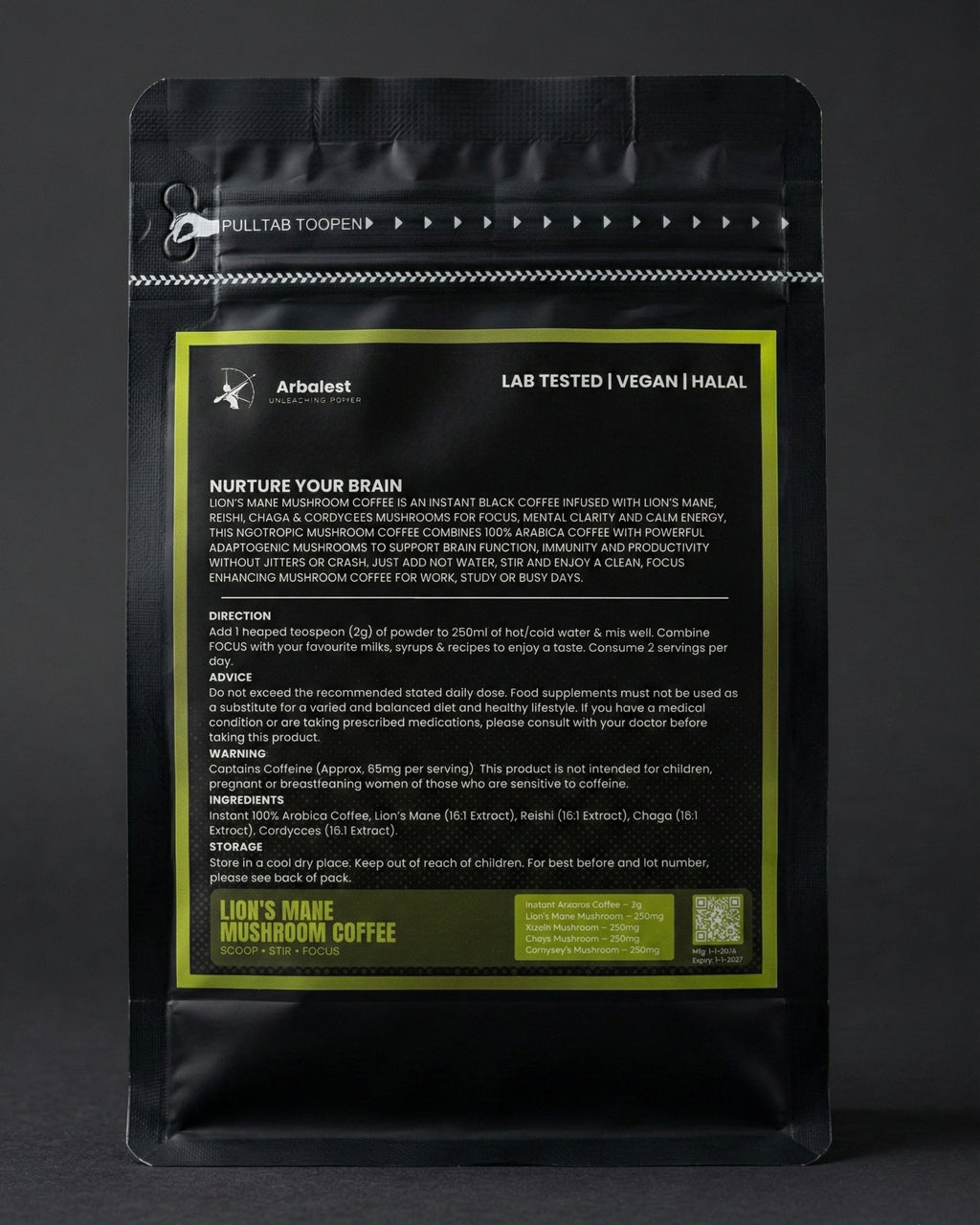Arbalest Lion’s Mane Mushroom Coffee