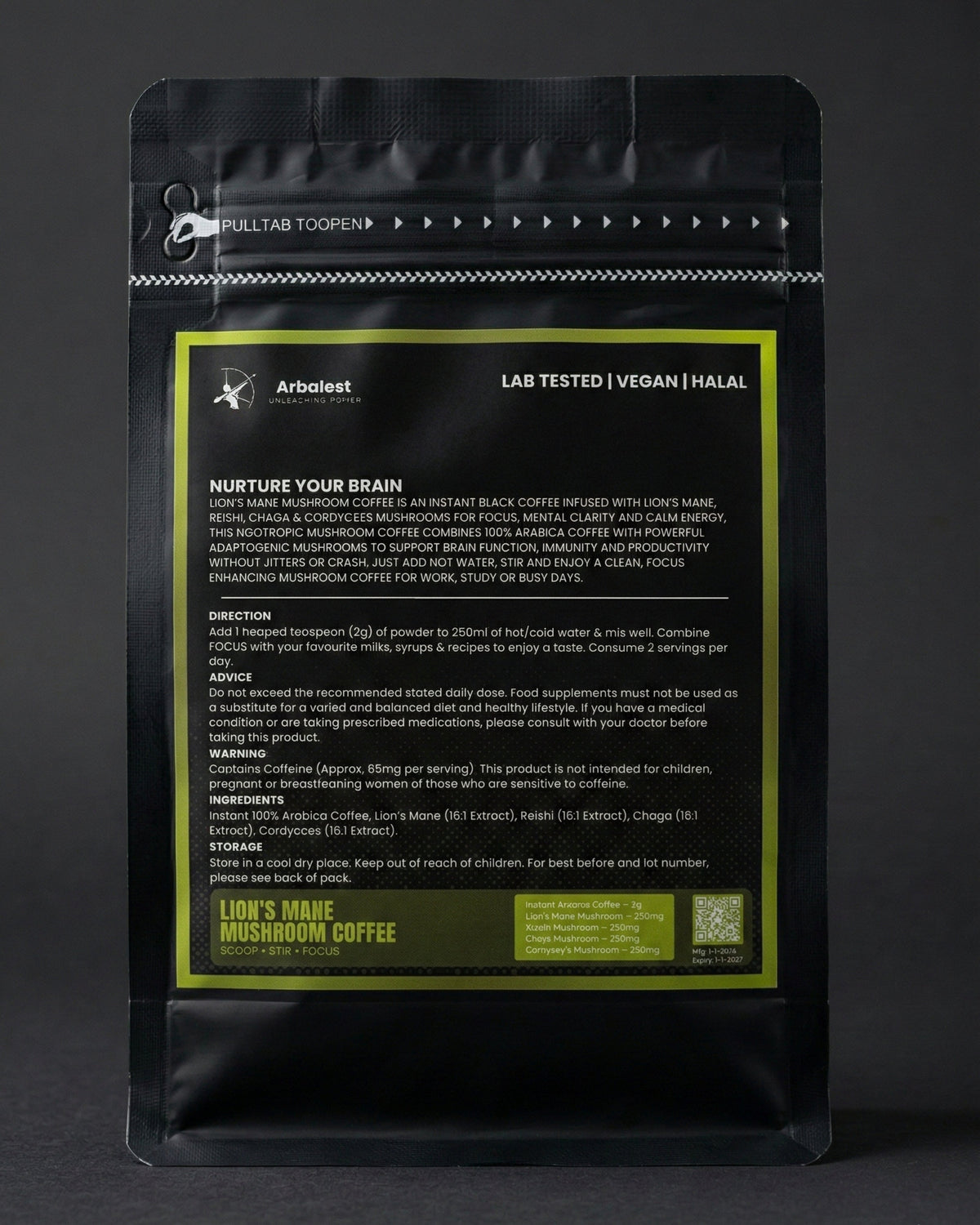 Lion’s Mane Mushroom Instant Coffee